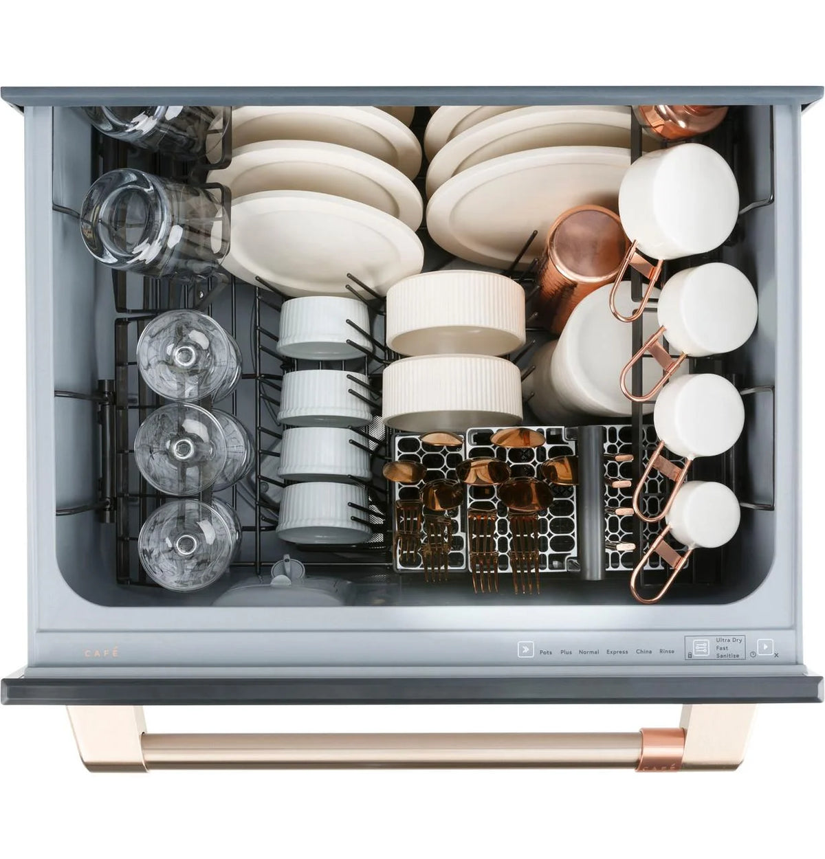 24" Wide Double Drawer Dishwasher - Matte White / Brushed Bronze M114426