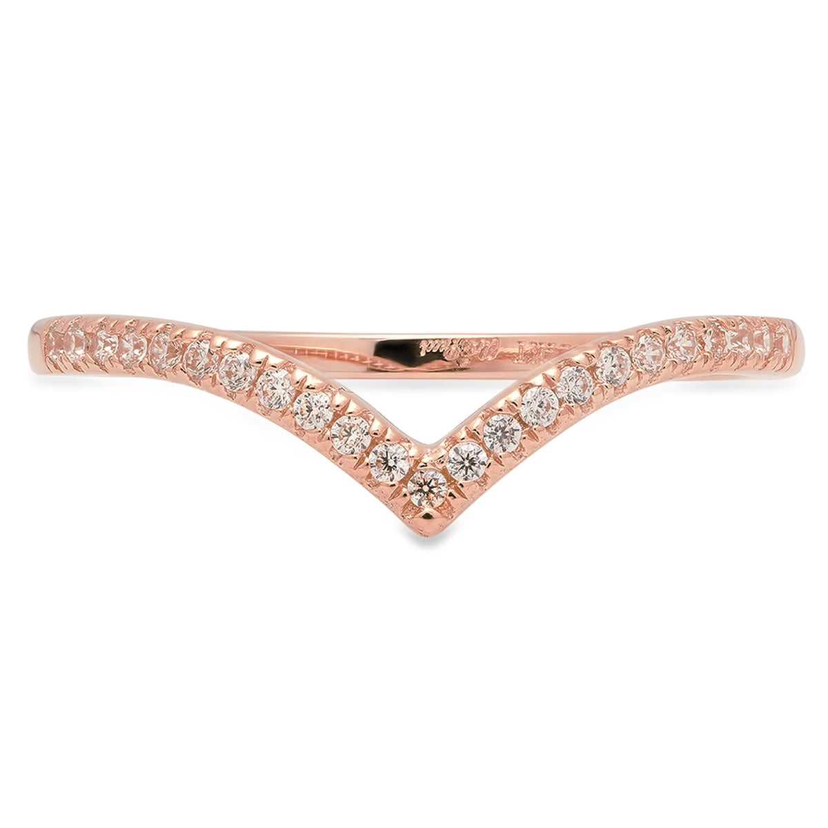 0.12 ct Genuine Cultured Diamond 18K Rose Gold Stackable Ring E22020