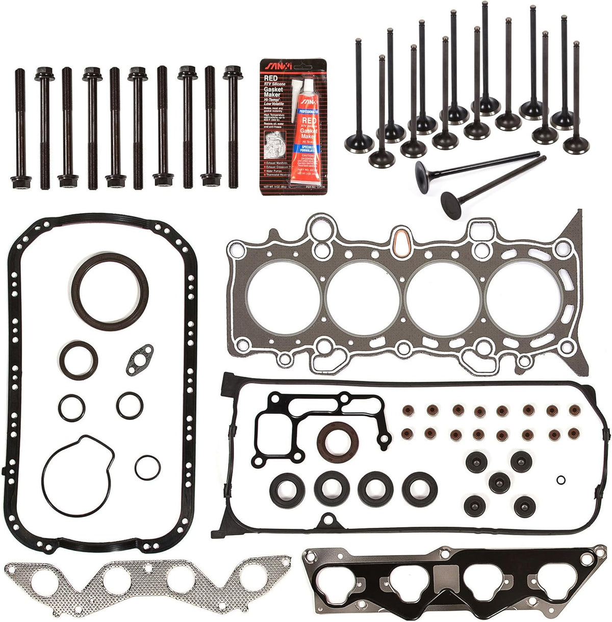 Full Gasket Set Head Bolts Intake Exhaust Valves S75780