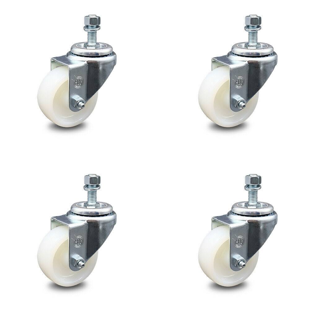 Swivel Caster Set of 4 with 3x22 Wheels and 1/2x22 Stem P502