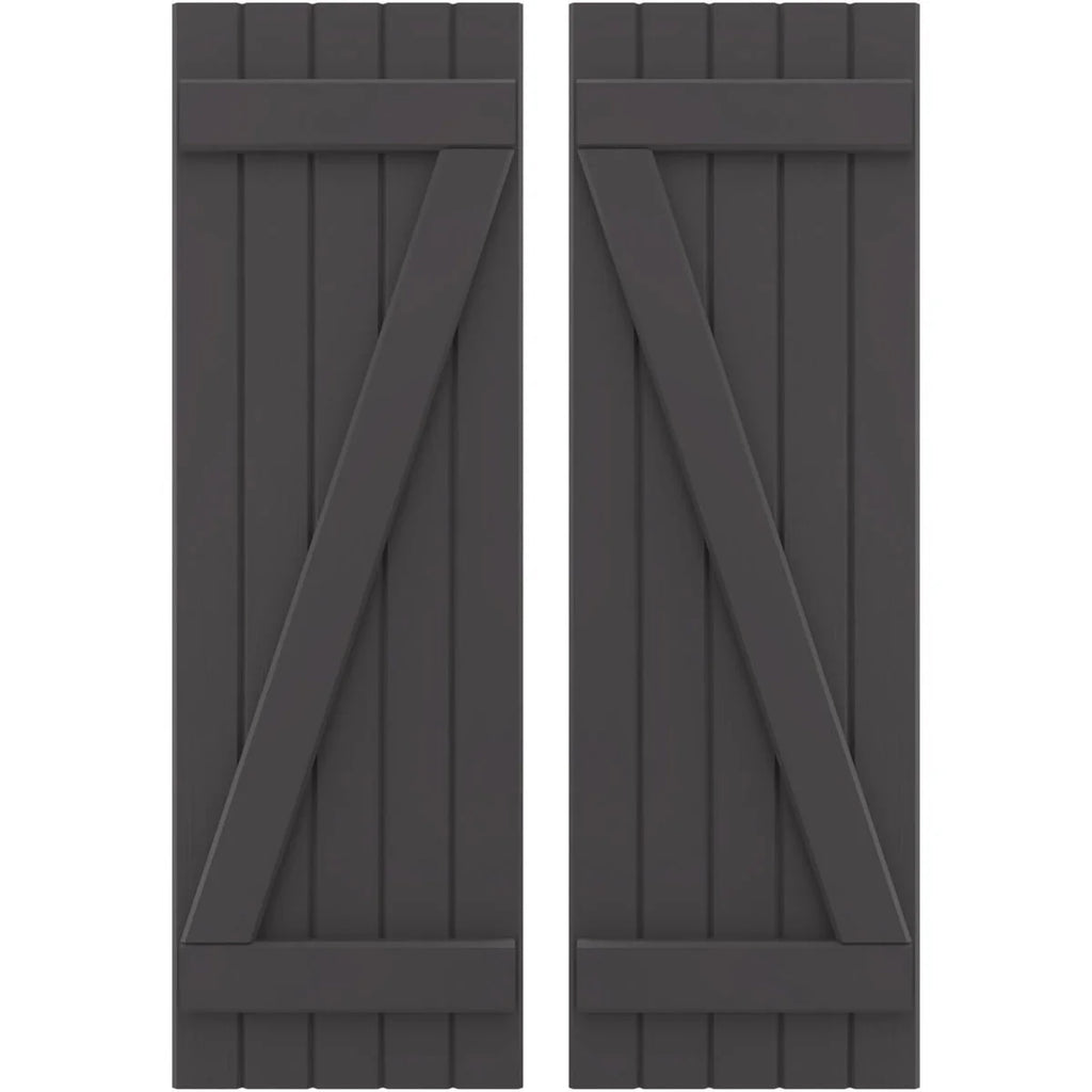 Real Wood Joined Board-n-Batten Shutters with Z-Bar M391