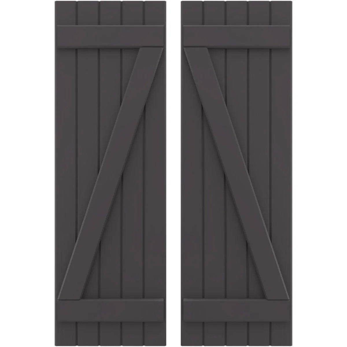 Real Wood Joined Board-n-Batten Shutters with Z-Bar M391