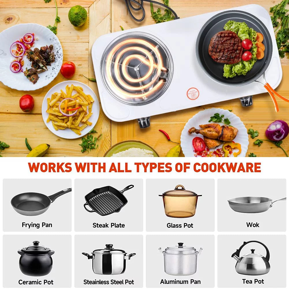 2000w Portable Electric Double Burner K7554