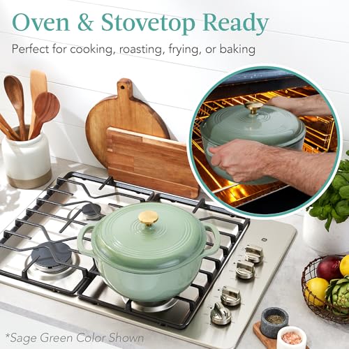 7.5 Quart Enamel Cast-Iron Round Dutch Oven J60741