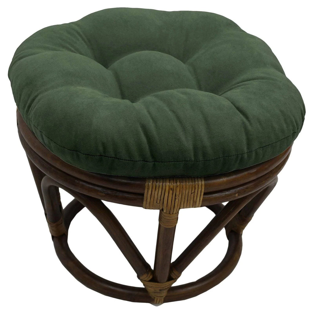 Rattan Ottoman with Micro Suede Cushion P841