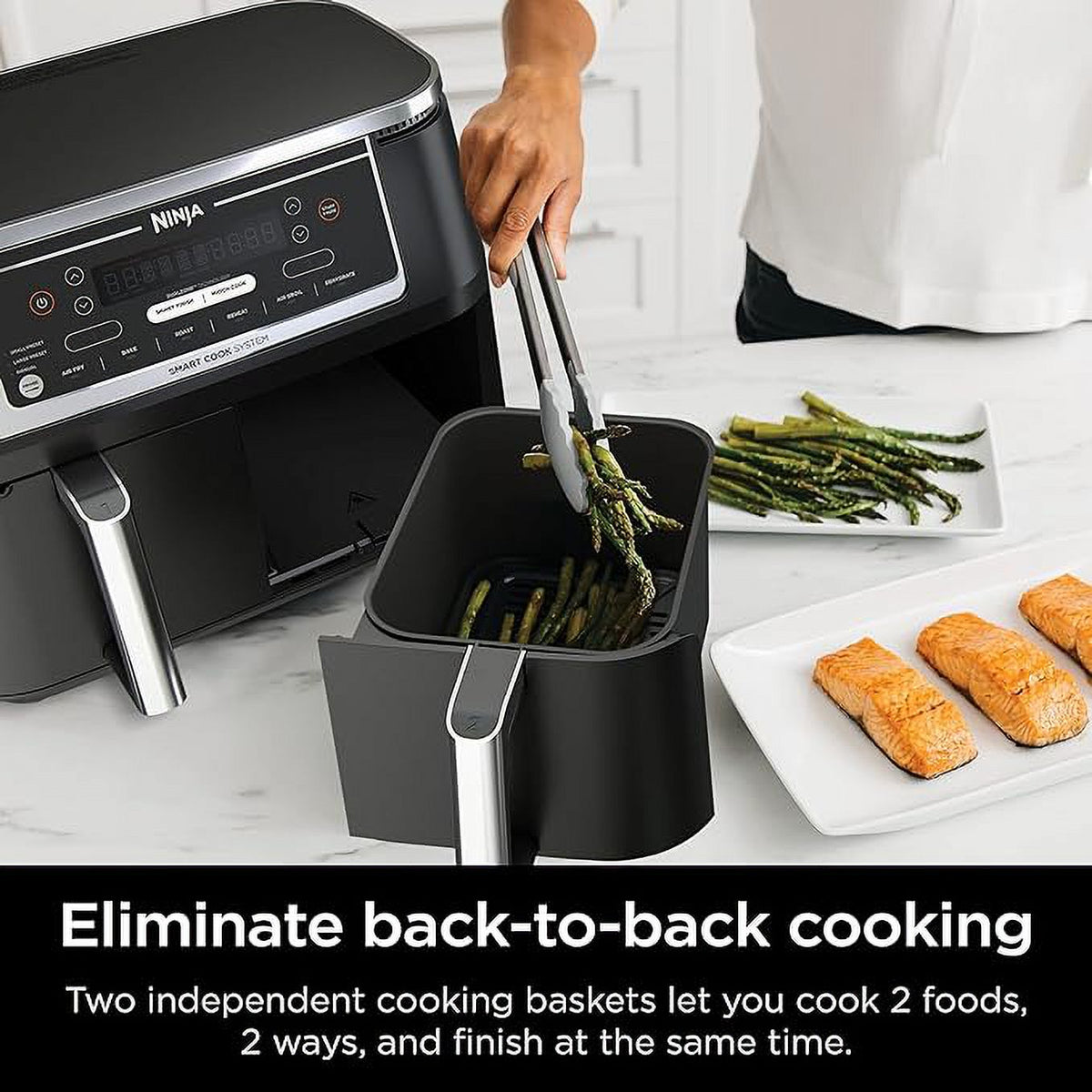 Open Box Ninja Foodi 10 Quart 6-in-1 DualZone Smart XL Air Fryer 2 - Grey M650