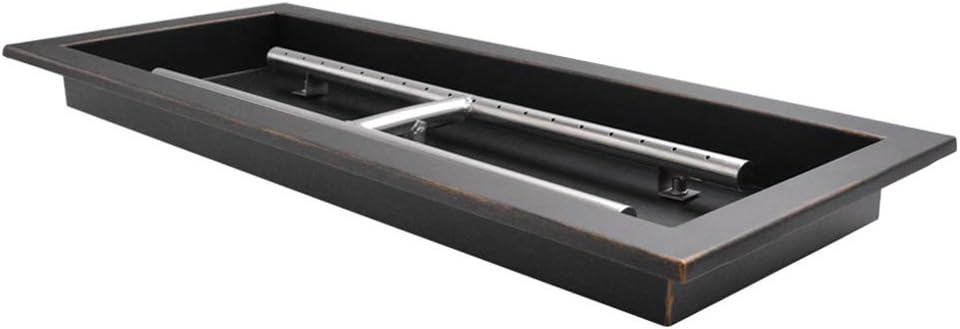Black Dual Burner Fire Pit Pan and Burner E1659