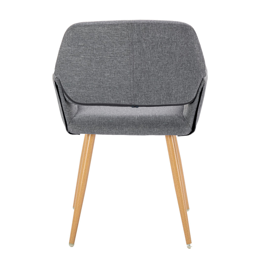 Gray Fabric Upholstered Side Chairs with Metal Legs (Set of 1) E105121