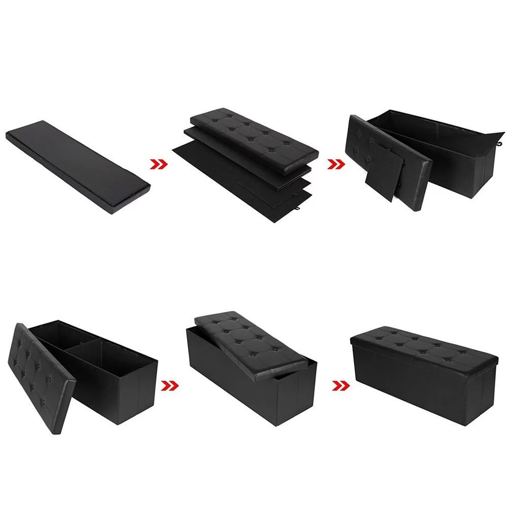 Faux Leather Storage Ottoman Bench W944025