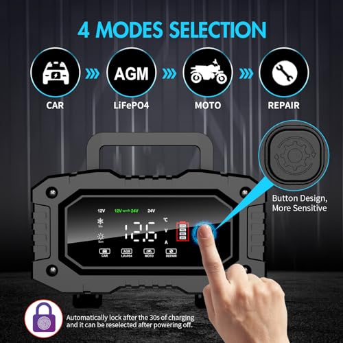 20A 12V/24V LiFePO4 Lead Acid Fully Automatic Battery Charger M54899