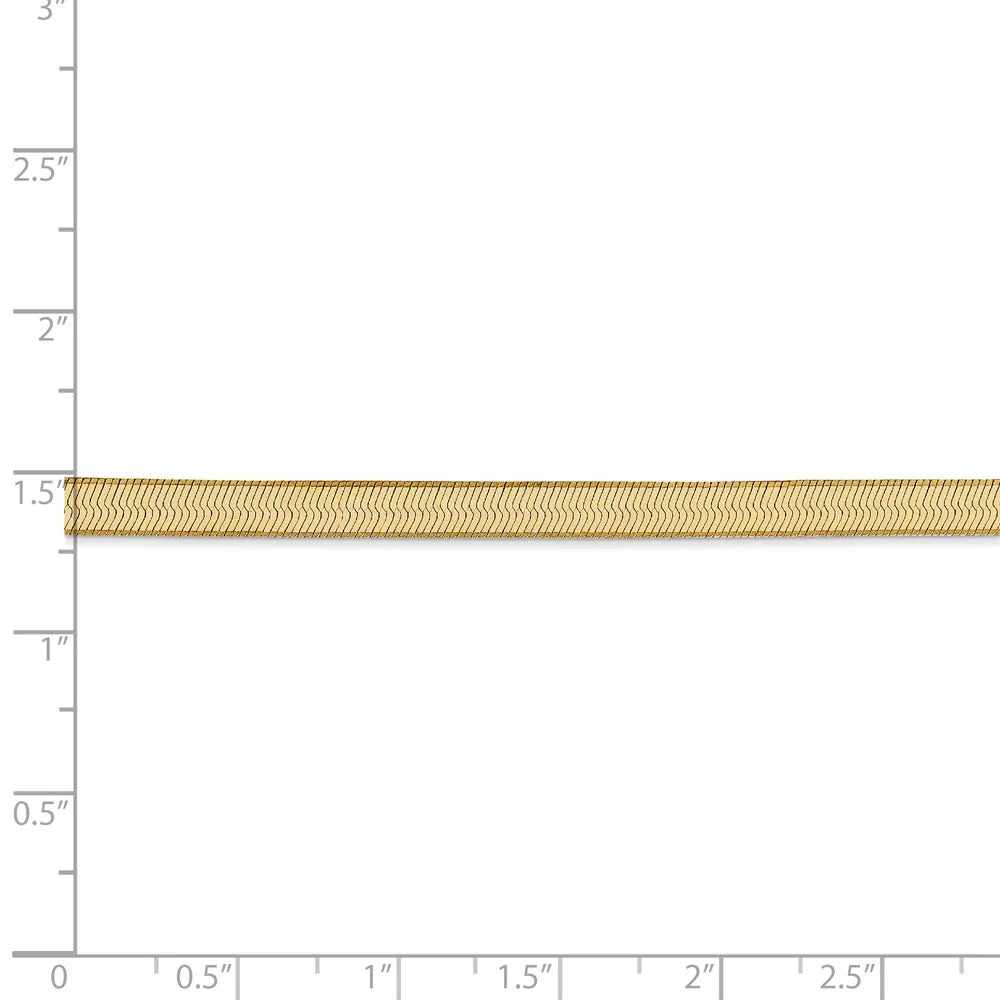 14kt Yellow Gold 4mm Herringbone Chain 16 inch Lobster Clasp K121863