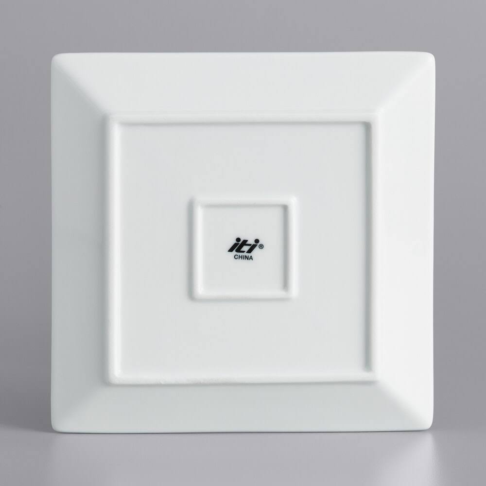 Bright White Square Wide Rim Porcelain Plate U2828