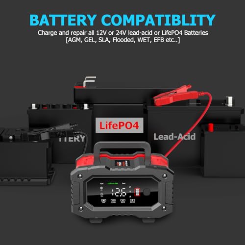 20A 12V/24V LiFePO4 Lead Acid Fully Automatic Battery Charger M54899