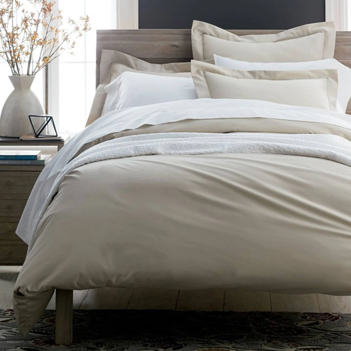 Midnight Blue Supima Cotton Sateen California King Fitted Sheet H4873