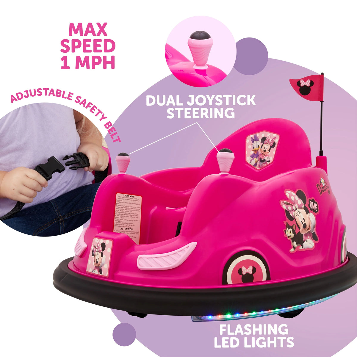 6 Volts Battery Powered Bumper Car with LED Lights and Charger A36444