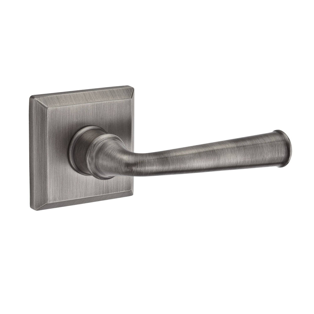 Matte Antique Nickel Federal Privacy Leverset with Traditional Square Rose O72097