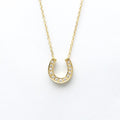 18K Yellow Gold Horseshoe Diamond Pendant Necklace K717518