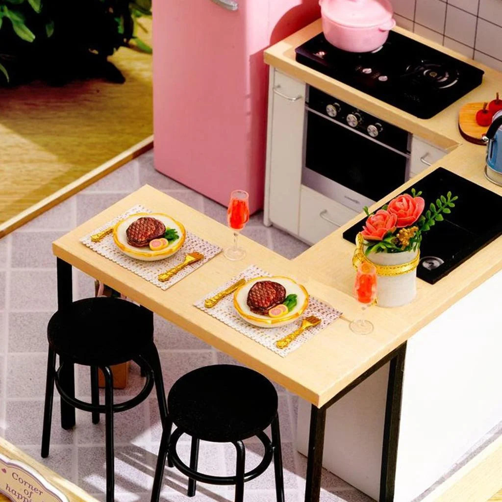 1:24 Wooden Dollhouse with Furniture Case G9664