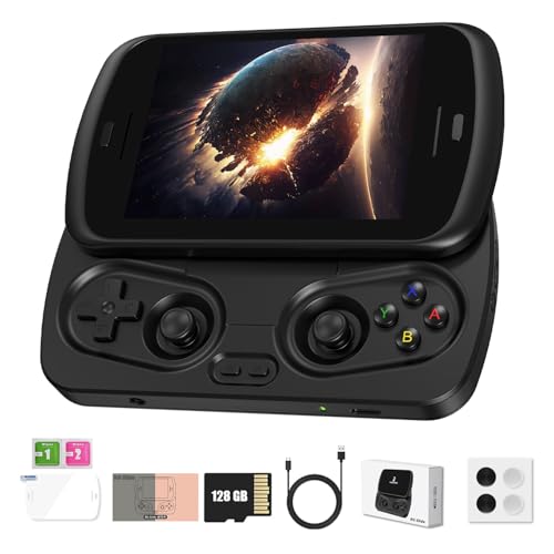 Black Handheld Retro Game Console with 128G Card F9235