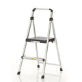 2 Step Folding Step Stool, Aluminum/Black N923124