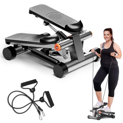 Adjustable Height Stair Stepper with Resistance Bands & LCD Monitor J3040