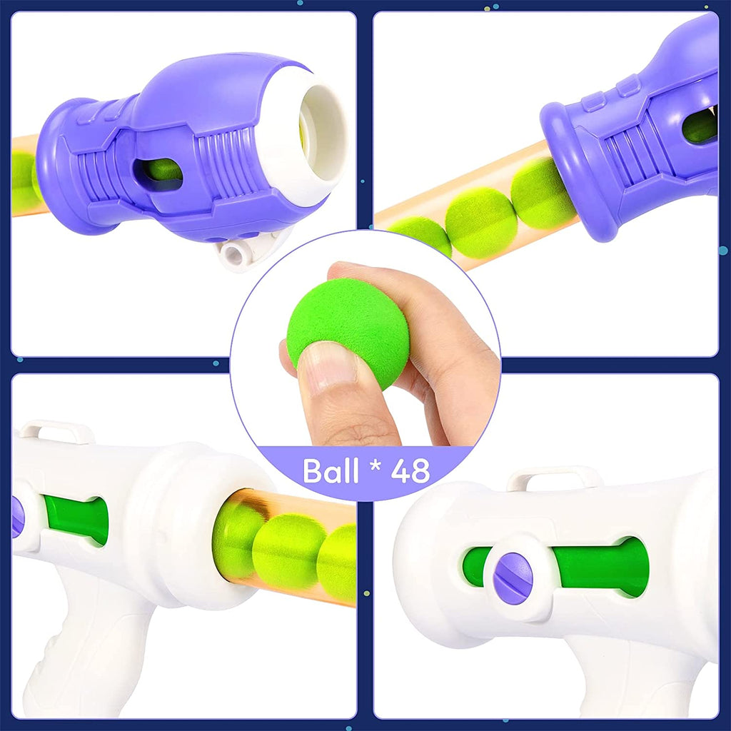 3 Packs Foam Ball Air Toy Guns with Shooting Target, 48 Foam Balls G3857