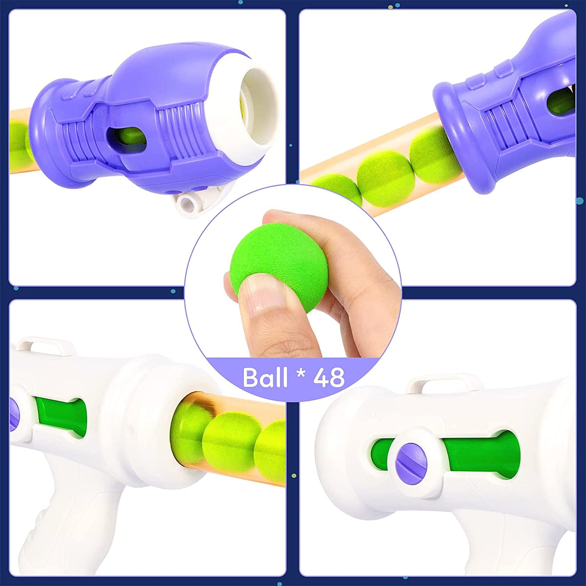 3 Packs Foam Ball Air Toy Guns with Shooting Target, 48 Foam Balls G3857