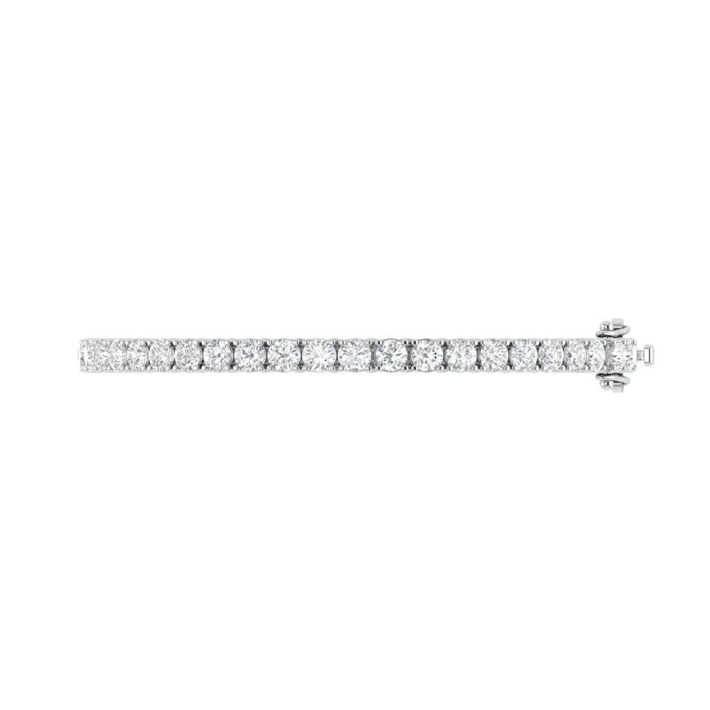 18k White Gold Plated Tennis Bracelet 4MM with Round Moissanite Y123