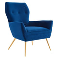 Navy/Gold Tufted Performance Velvet Armchair S946044