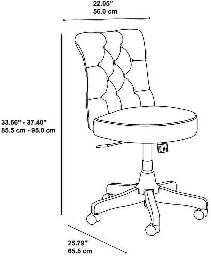 Antique White Leather Mid Back Tufted Office Chair G232659