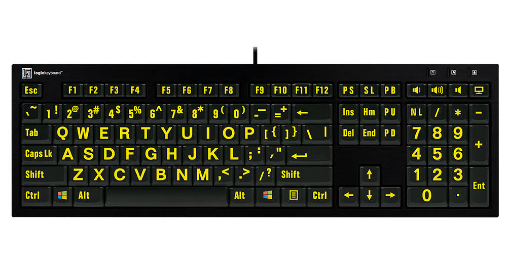 Yellow on Black American English Keyboard Z156096