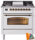 36 Dual Fuel Natural Gas Range with Bronze Trim O199064