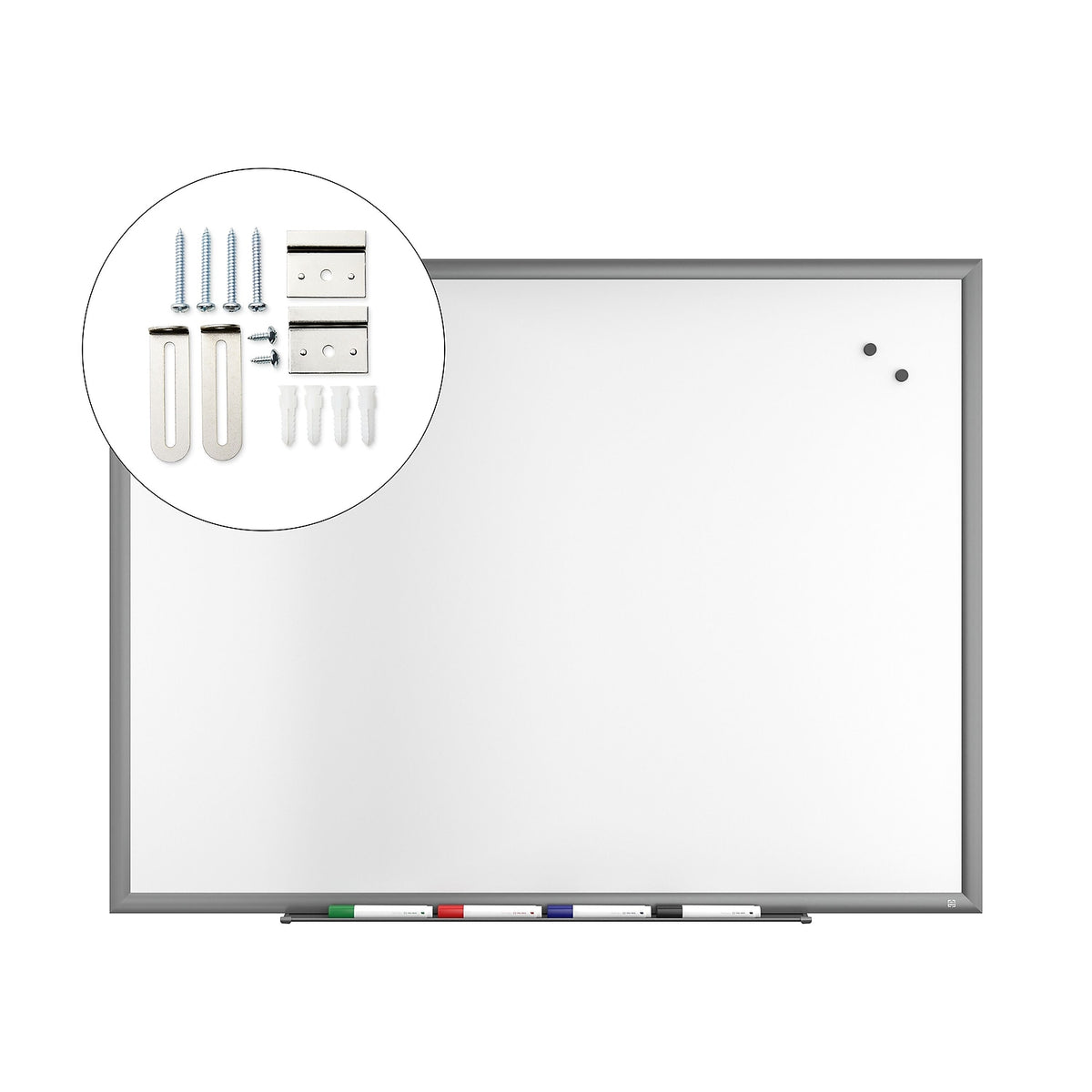 Magnetic Porcelain Dry Erase Board Gunmetal Frame 4' x 3' F7515