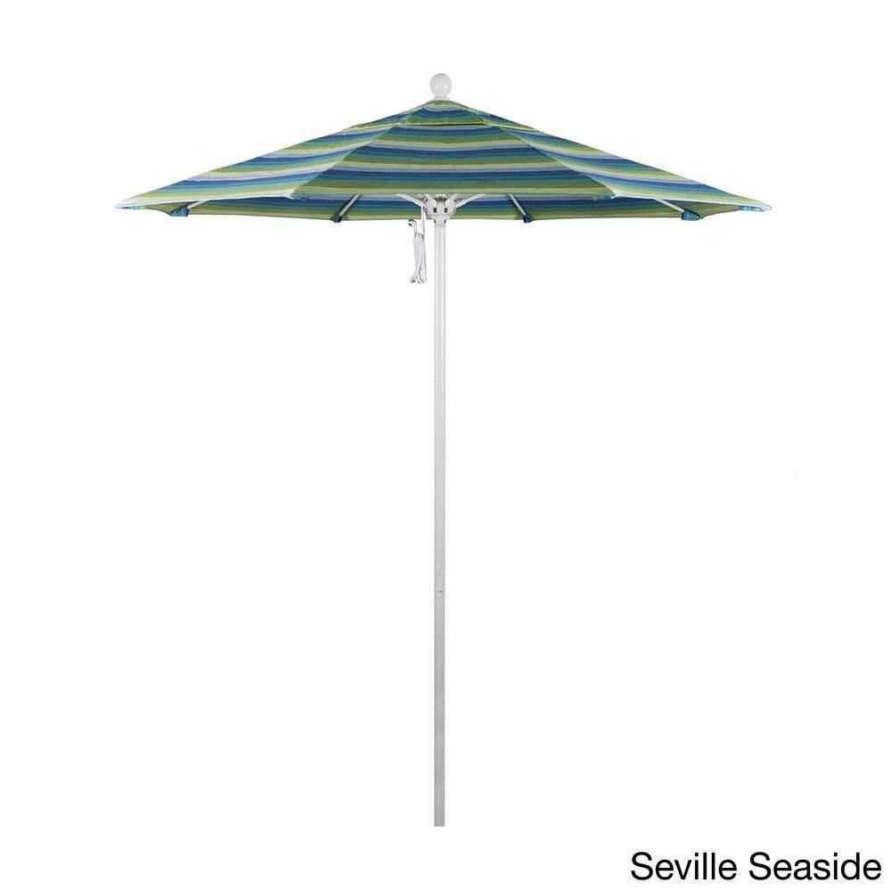 White 7.5 ft. Fiberglass Market Umbrella O425