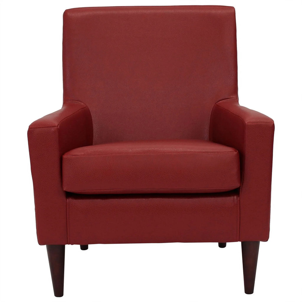 Red Faux Leather Arm Chair E6320