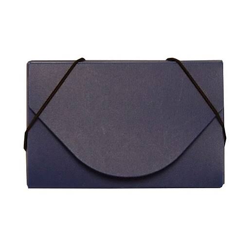 Navy Blue Plastic Business Card Holder Case, 100/Pack V252