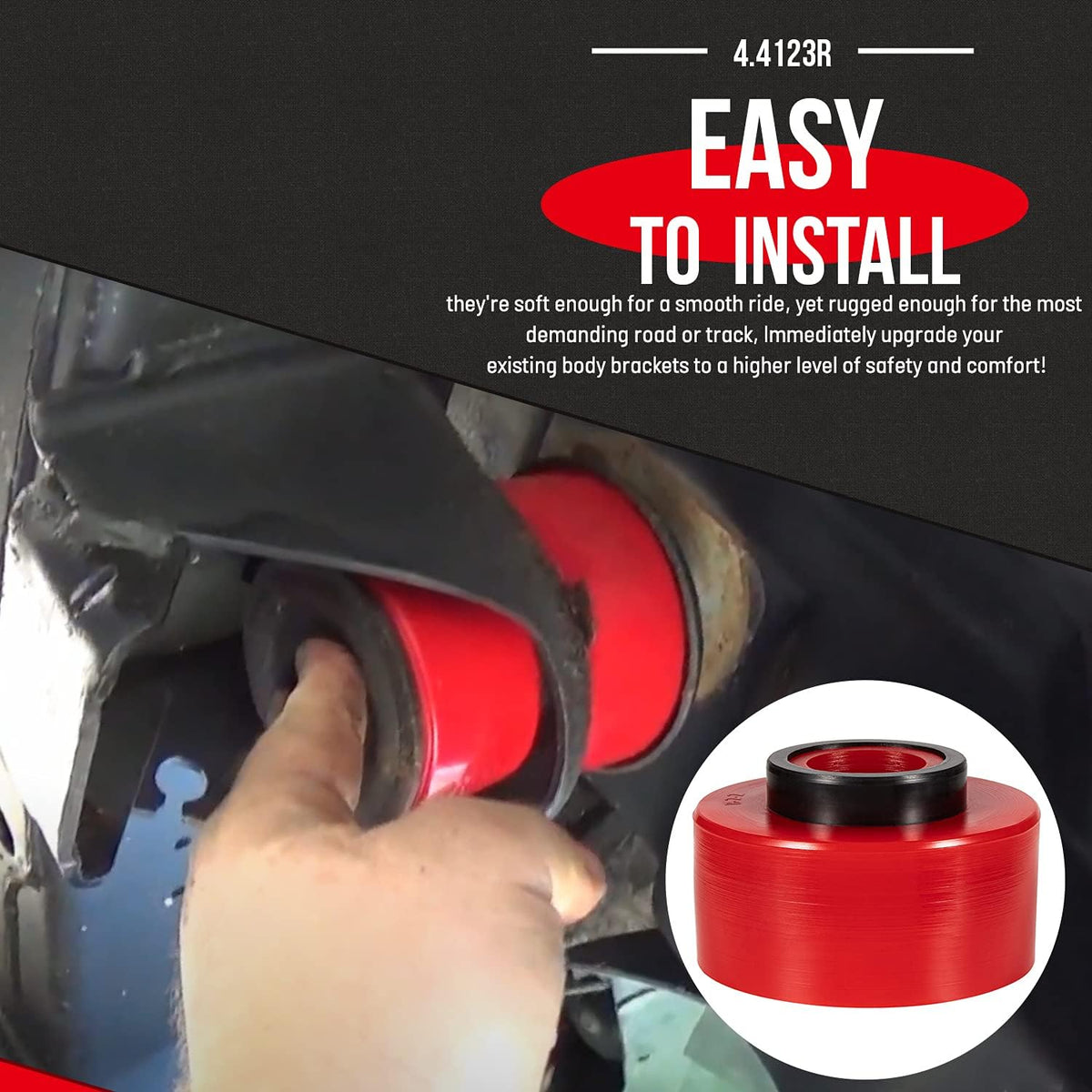 Red Polyurethane Body Mount Bushing Set Kit for Ford F150 F250 F350 G39108