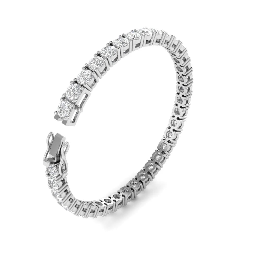 18k White Gold Plated Tennis Bracelet 4MM with Round Moissanite Y123