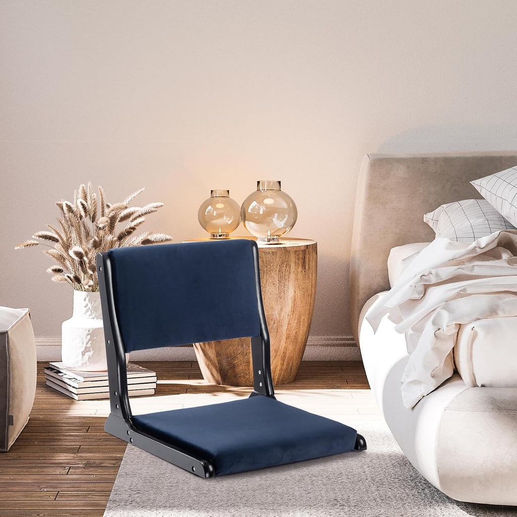 Dark Blue Upholstered Foldable Floor Chair A2120