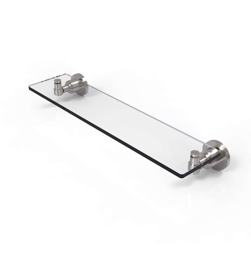 Glass Vanity Shelf with Beveled Edges Satin Nickel J547070