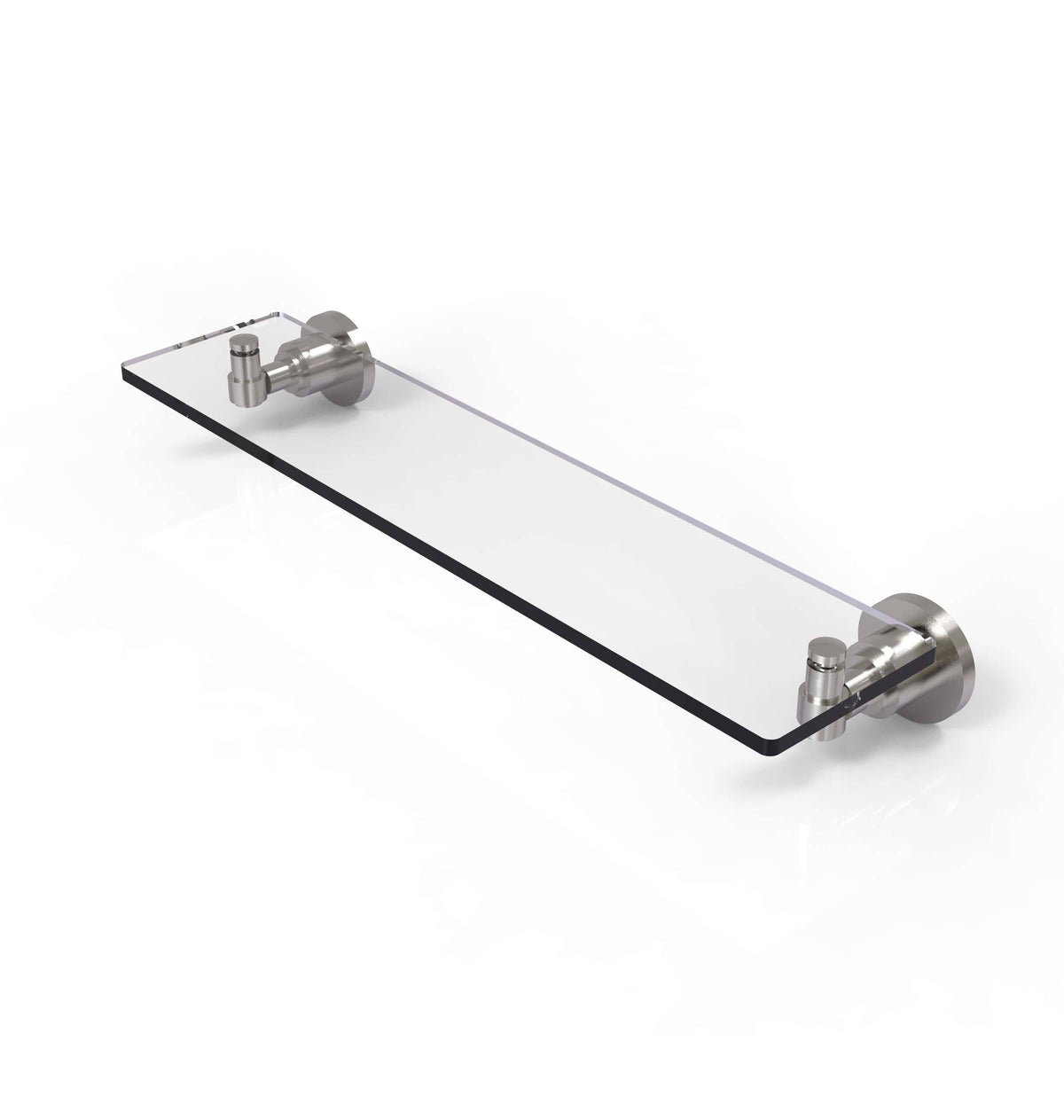Glass Vanity Shelf with Beveled Edges Satin Nickel J547070