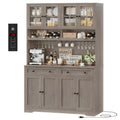 75.4" Tall White Kitchen Pantry Cabinet with Glass Doors and Drawers S9535