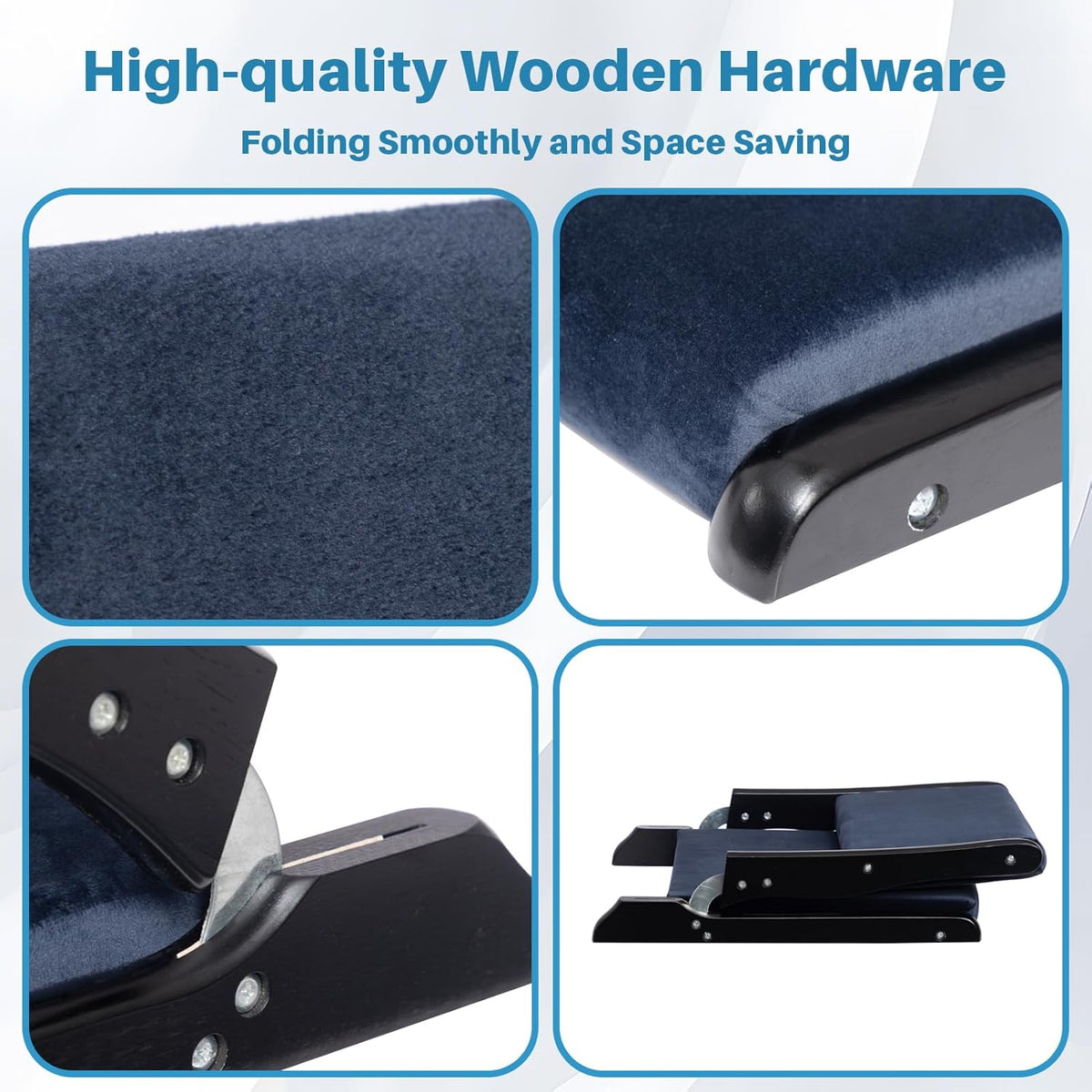Dark Blue Upholstered Foldable Floor Chair A2120