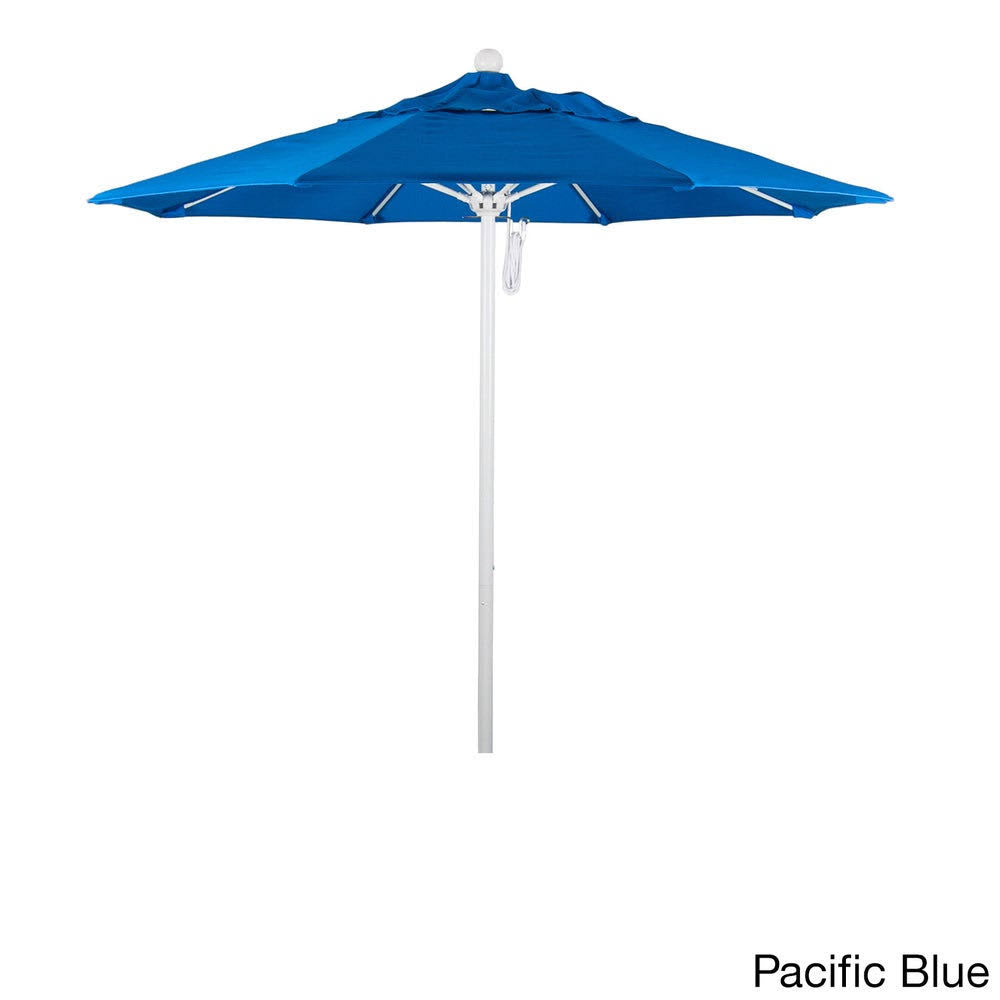 White 7.5 ft. Fiberglass Market Umbrella O425