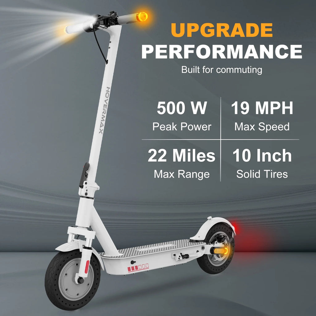 500W Motor 19MPH 22 Miles 10'' Solid Tires Folding Electric Scooter T28200