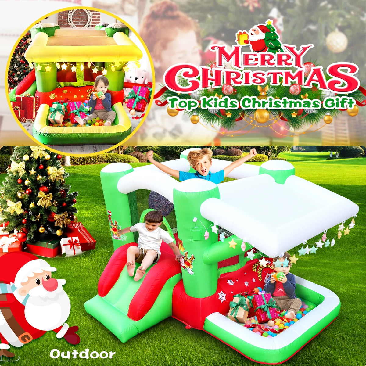 Christmas Jump 'n Bounce House with Blower G649