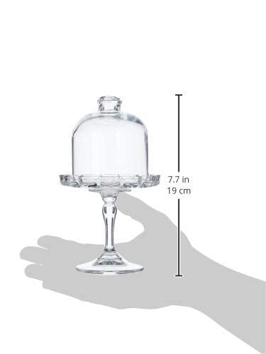 Mini Cake Stand Glass Cupcake Display Plate with Dome Cover Pedestal Dessert Stand Holder Q20066