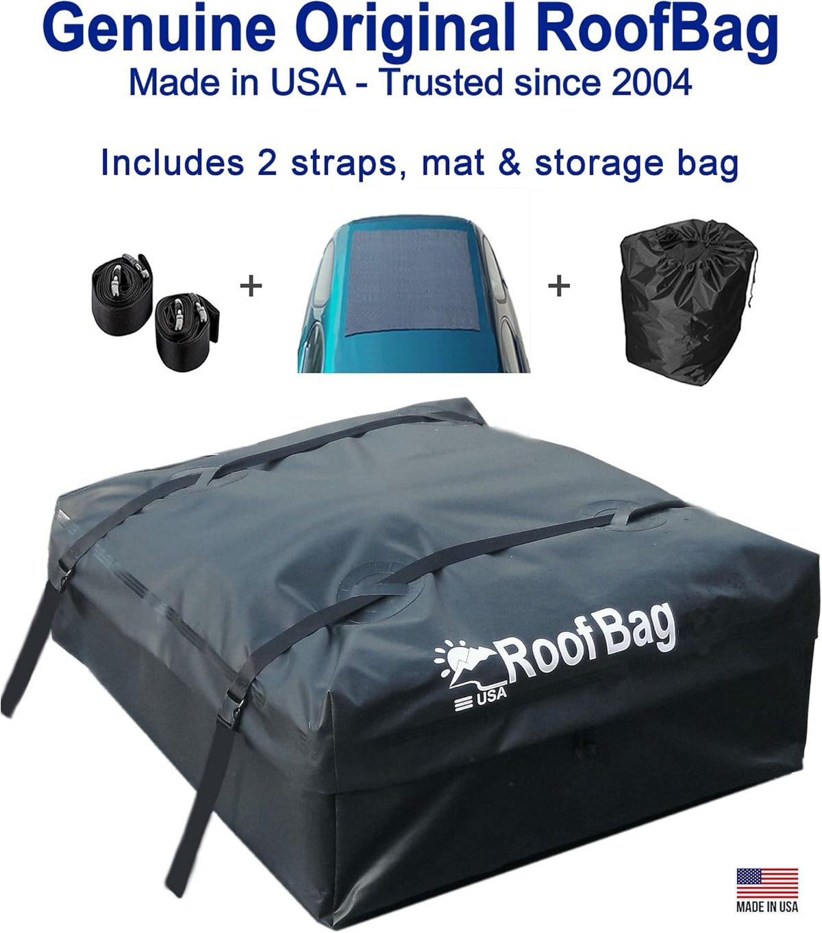11 Cubic Feet Waterproof Rooftop Cargo Carrier with Straps and Storage Bag S300