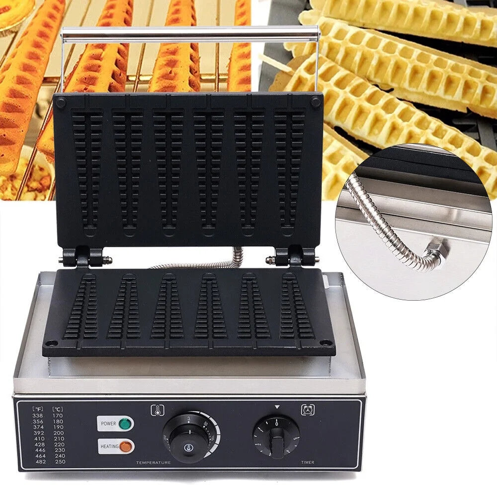 6pcs Non-stick Electric Stick Waffle Maker Machine L504081