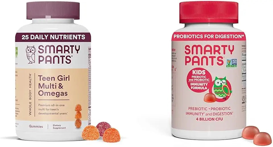 Teen Girl Multivitamin Gummies, Omega 3 Fish Oil, Vitamin D3, C, B12 & Kids Probiotic Immunity Gummies Y138